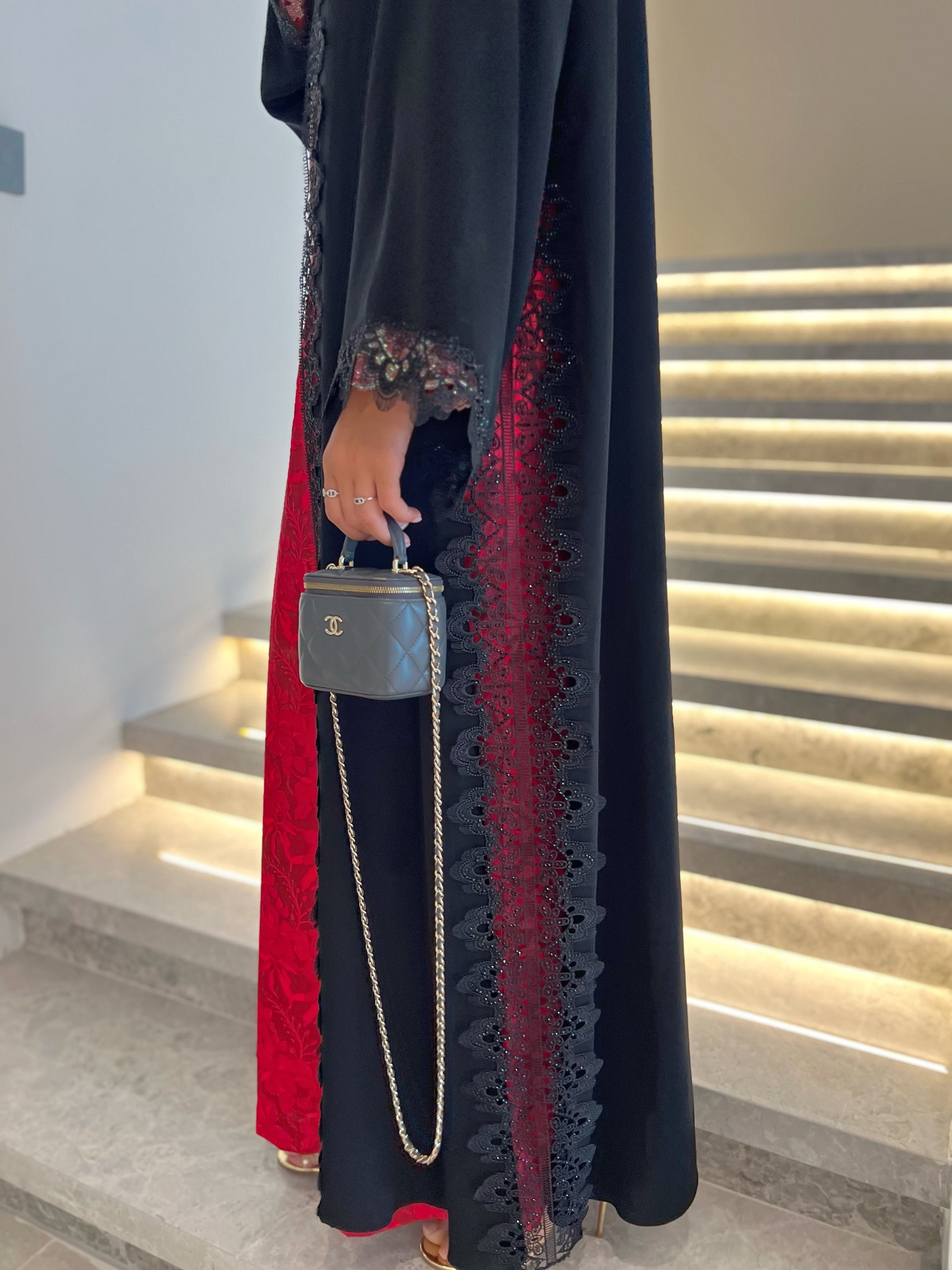 Luxury Lace Abaya – NADA (Black)