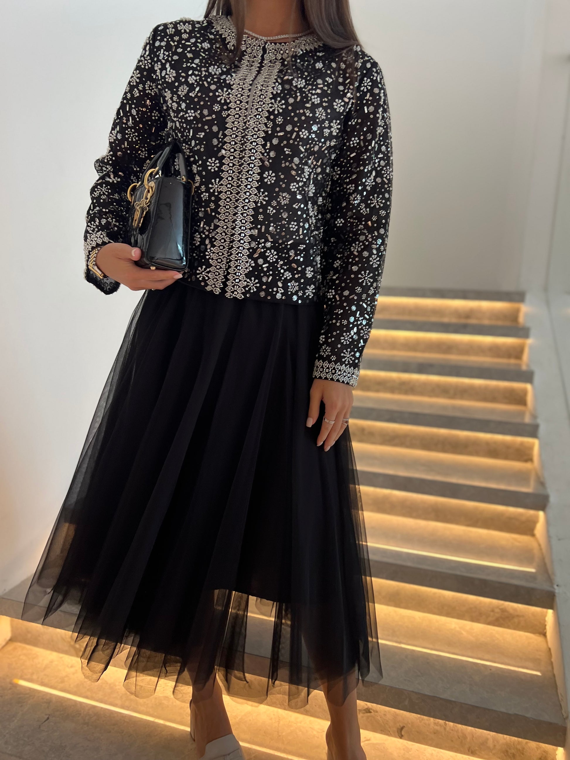 Black top with skirt