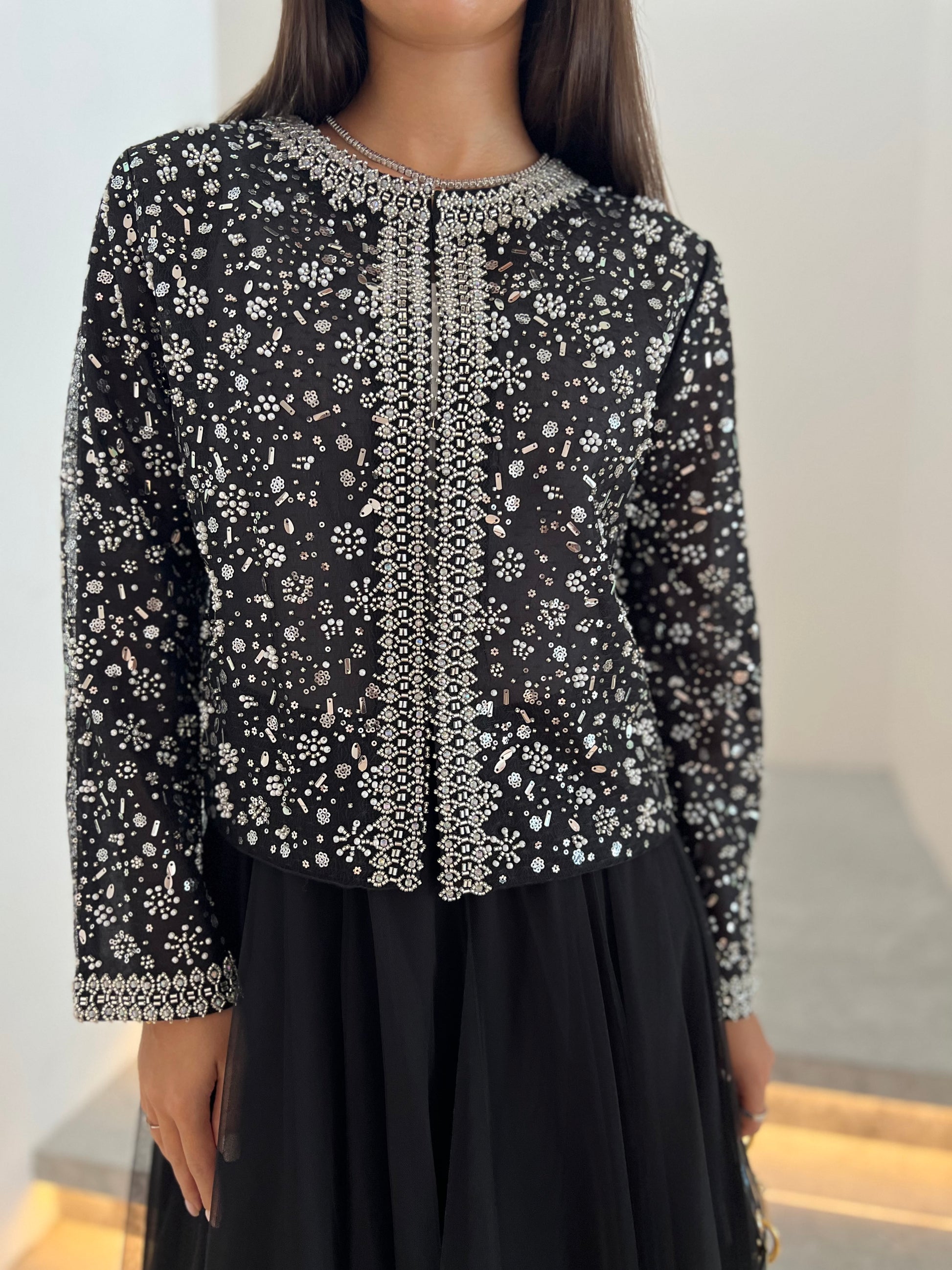 Black top with skirt