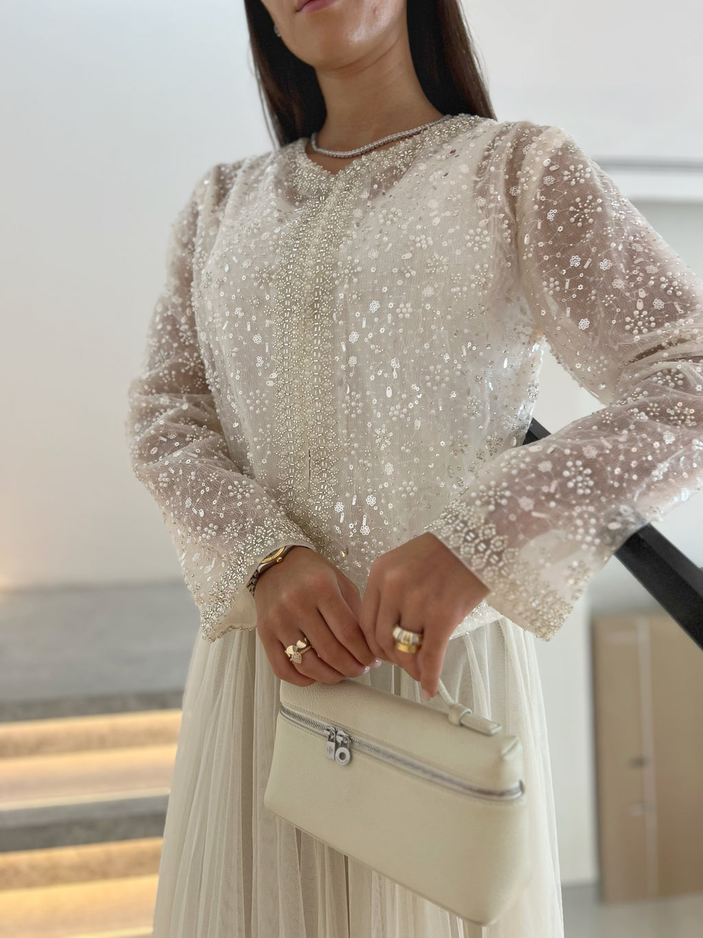 White top with skirt