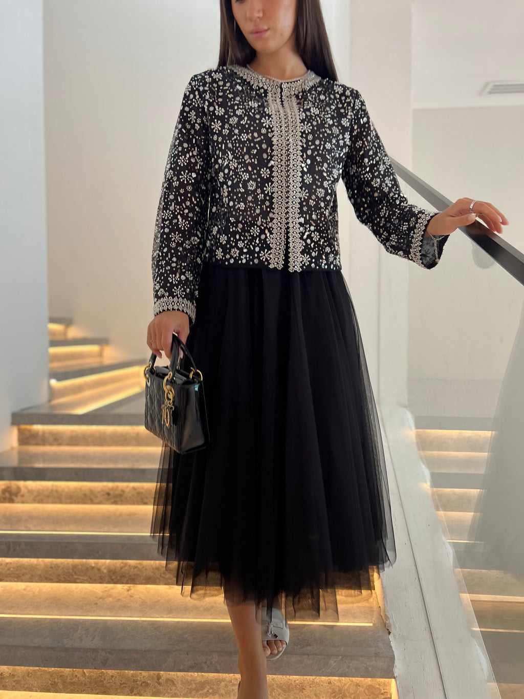 Black top with skirt