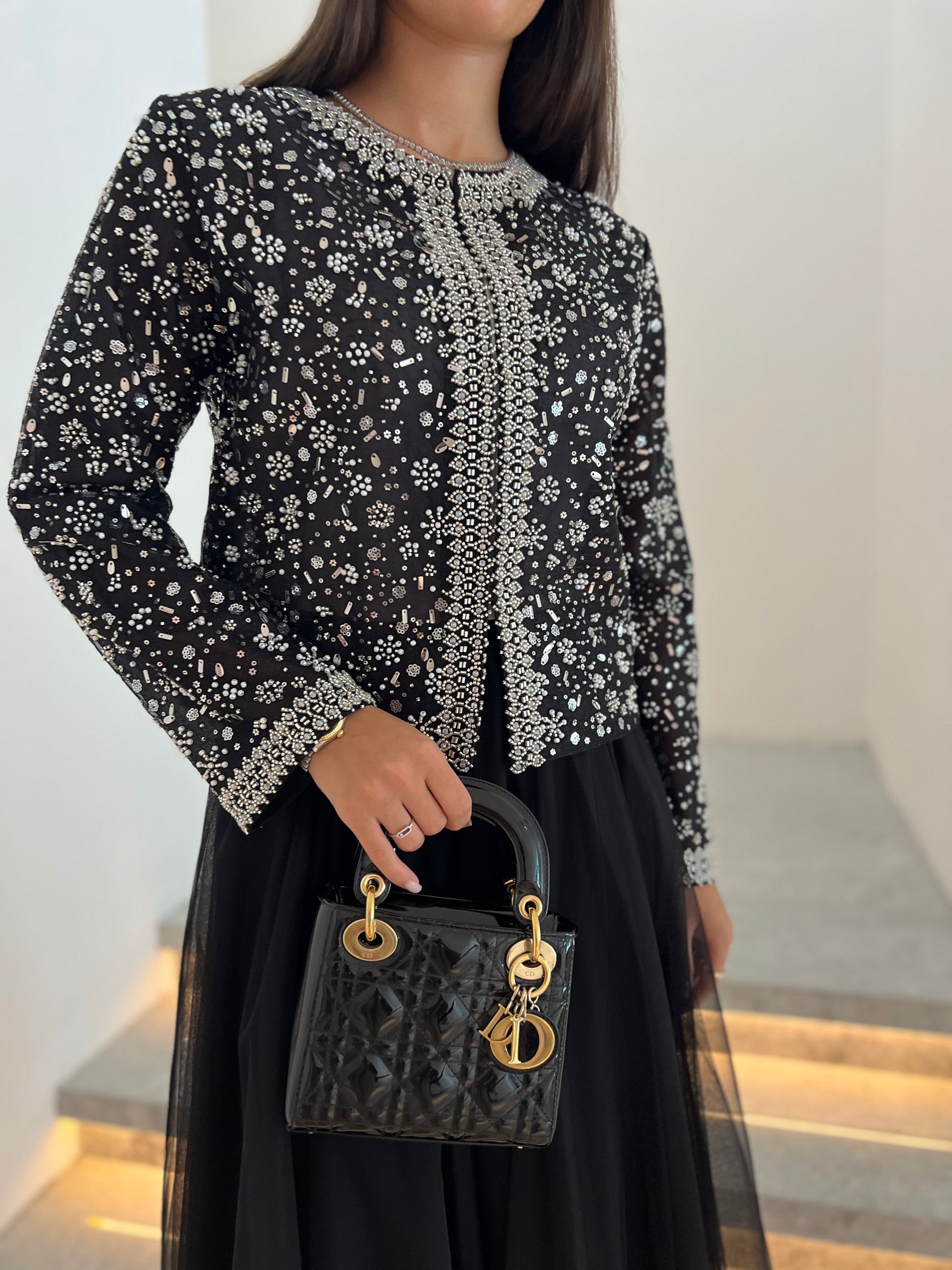 Black top with skirt