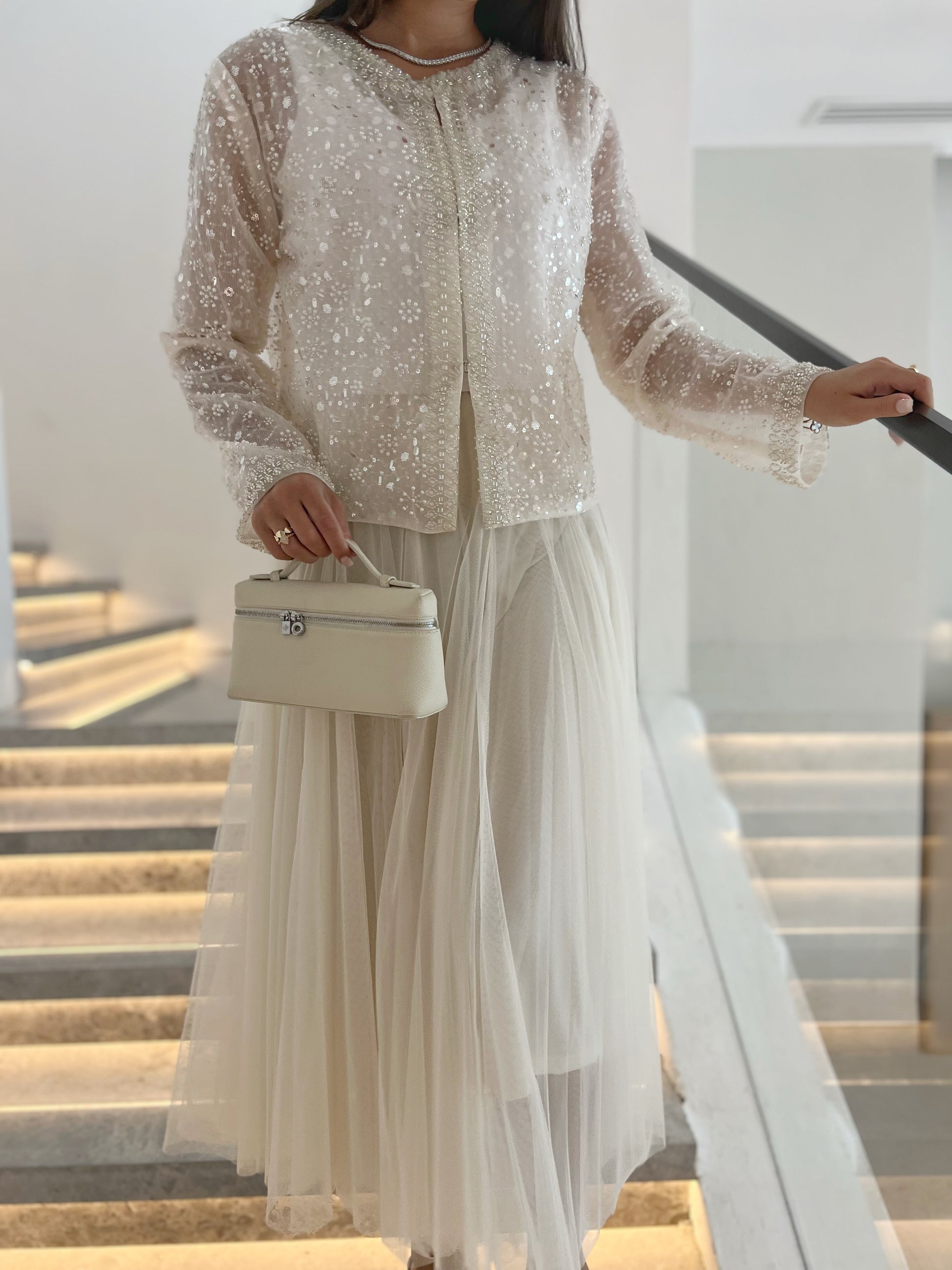 White top with skirt