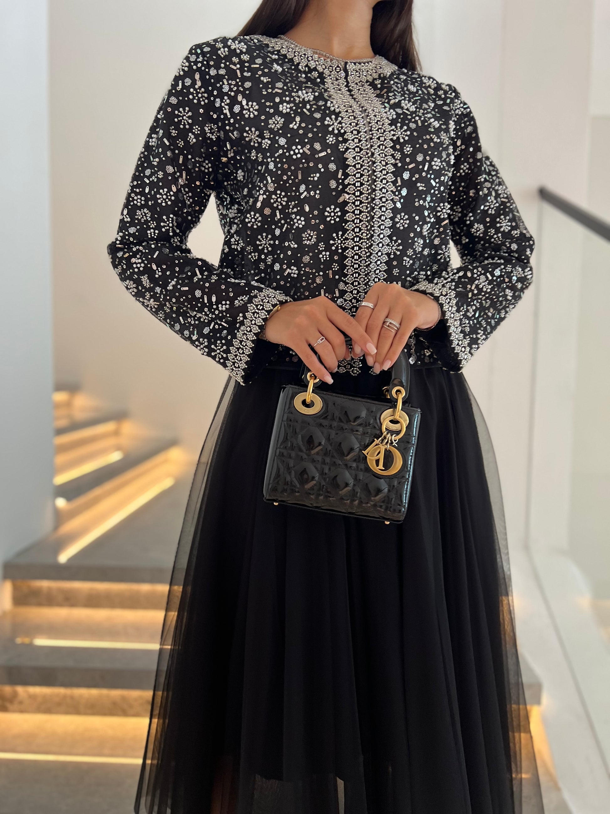 Black top with skirt