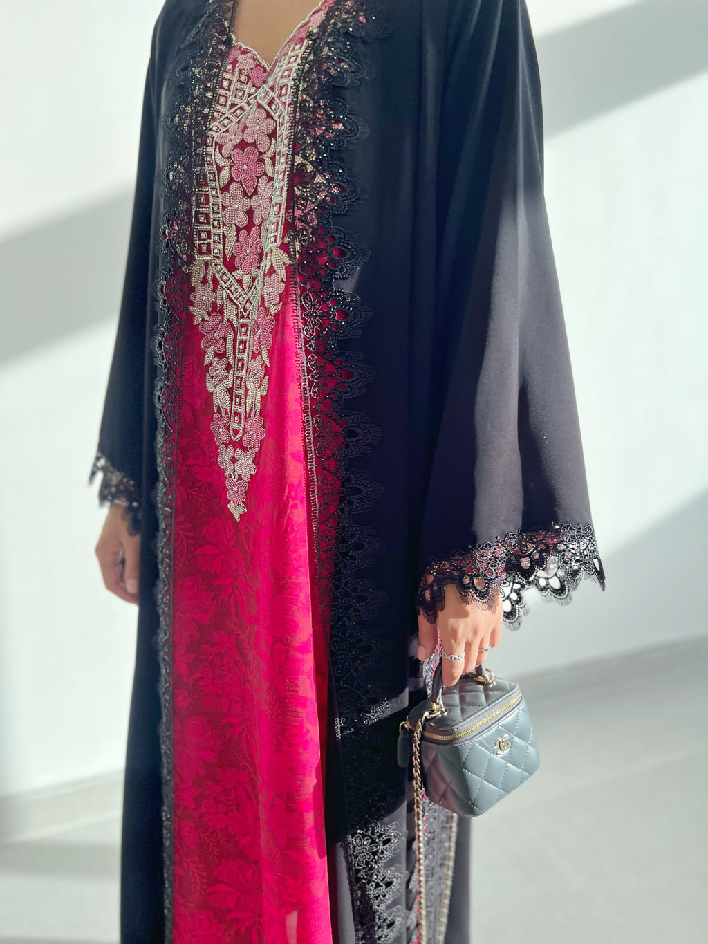 Luxury Lace Abaya – NADA (Black)