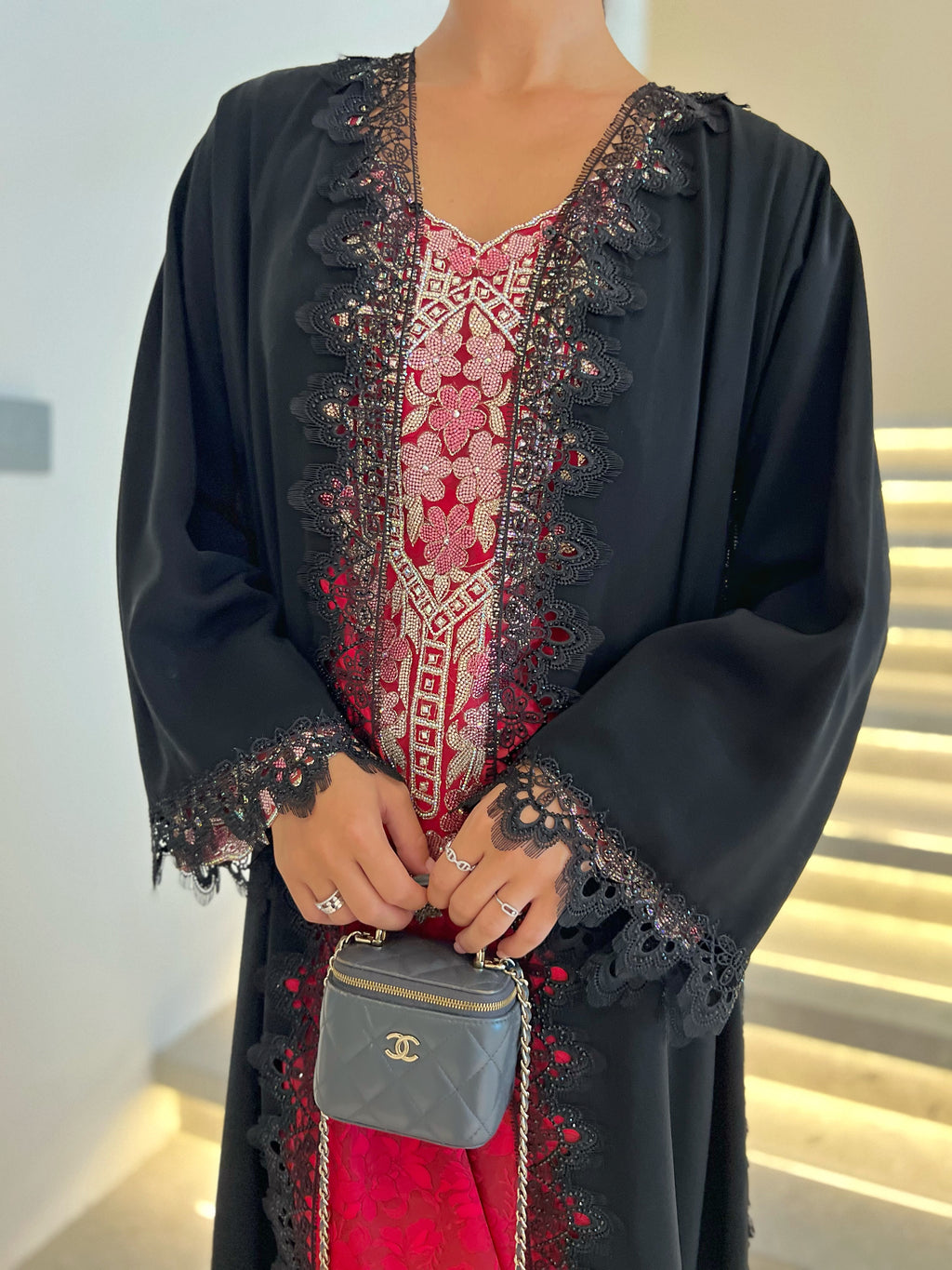 Luxury Lace Abaya – NADA (Black)