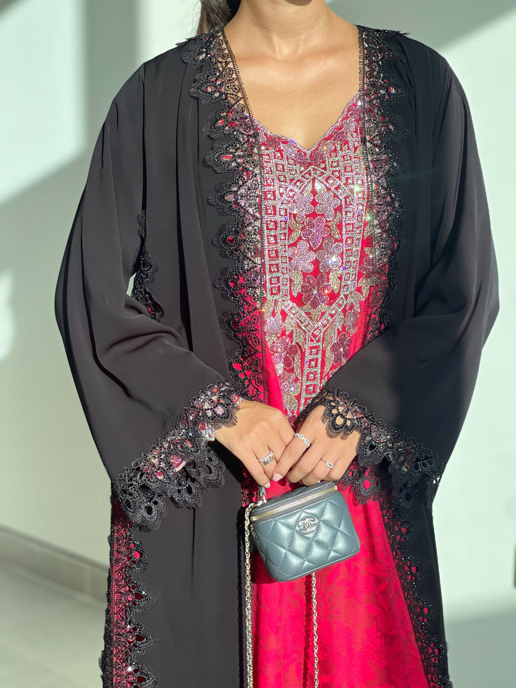 Luxury Lace Abaya – NADA (Black)